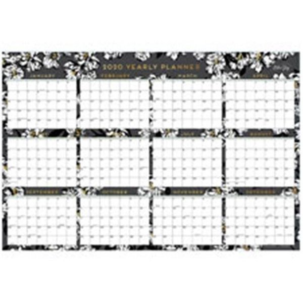 Blue Sky Herbal Inc Blue Sky BLS116053 Baccara Floral Laminated Wall Calendar; Black & Gold BLS116053